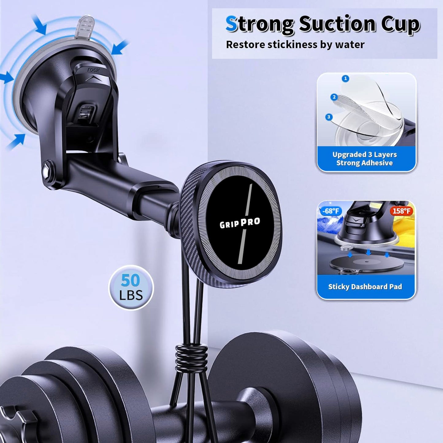 iPhone car mount with flexible adjustment