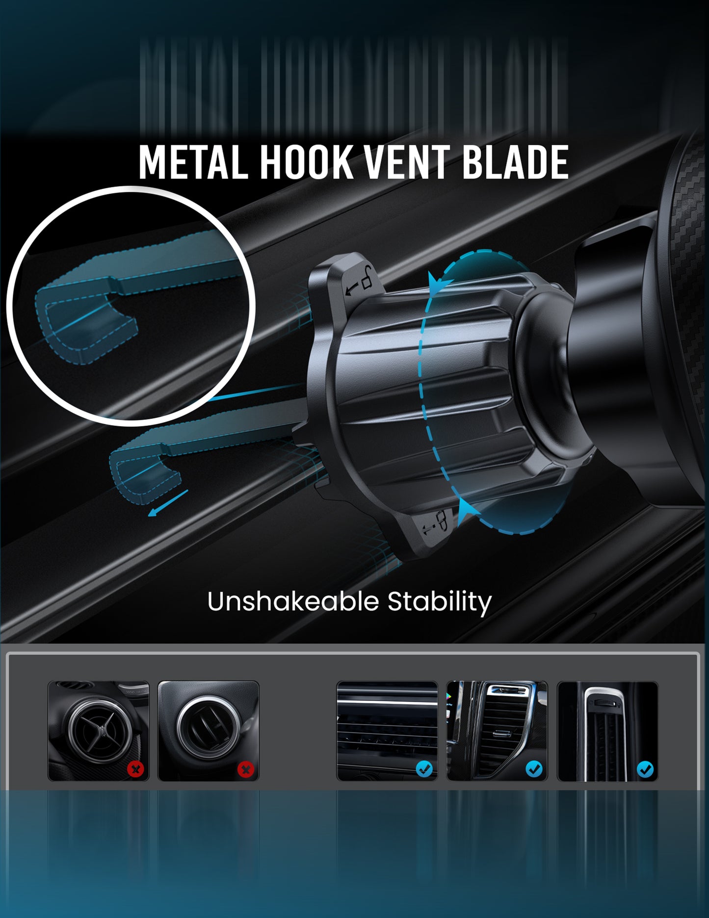 GripPro Magsafe Flexible AC Vent Car Mount