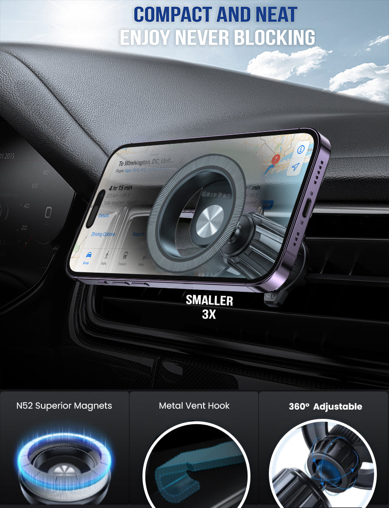 GripPro Magsafe Flexible AC Vent Car Mount - Main Image