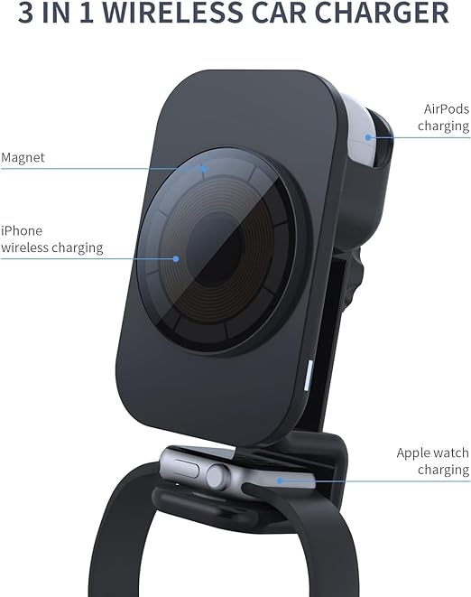 wireless Apple Watch car charging stand