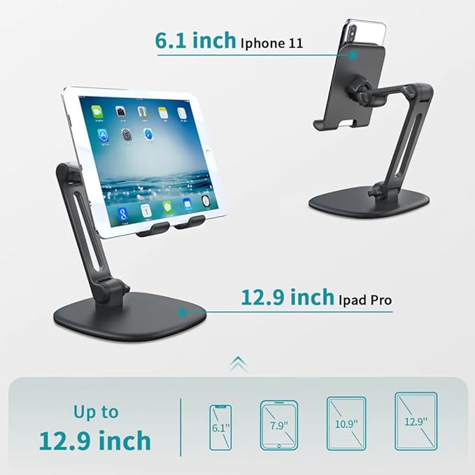 GripPro Multi-Flex Adjustable Tablet & Phone Stand For Home/Office Desk